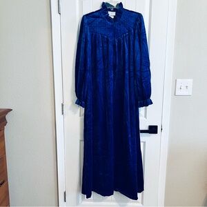 Vintage Gilligan O'Malley Blue Zip House Coat Dressing Gown Robe Large 16-18